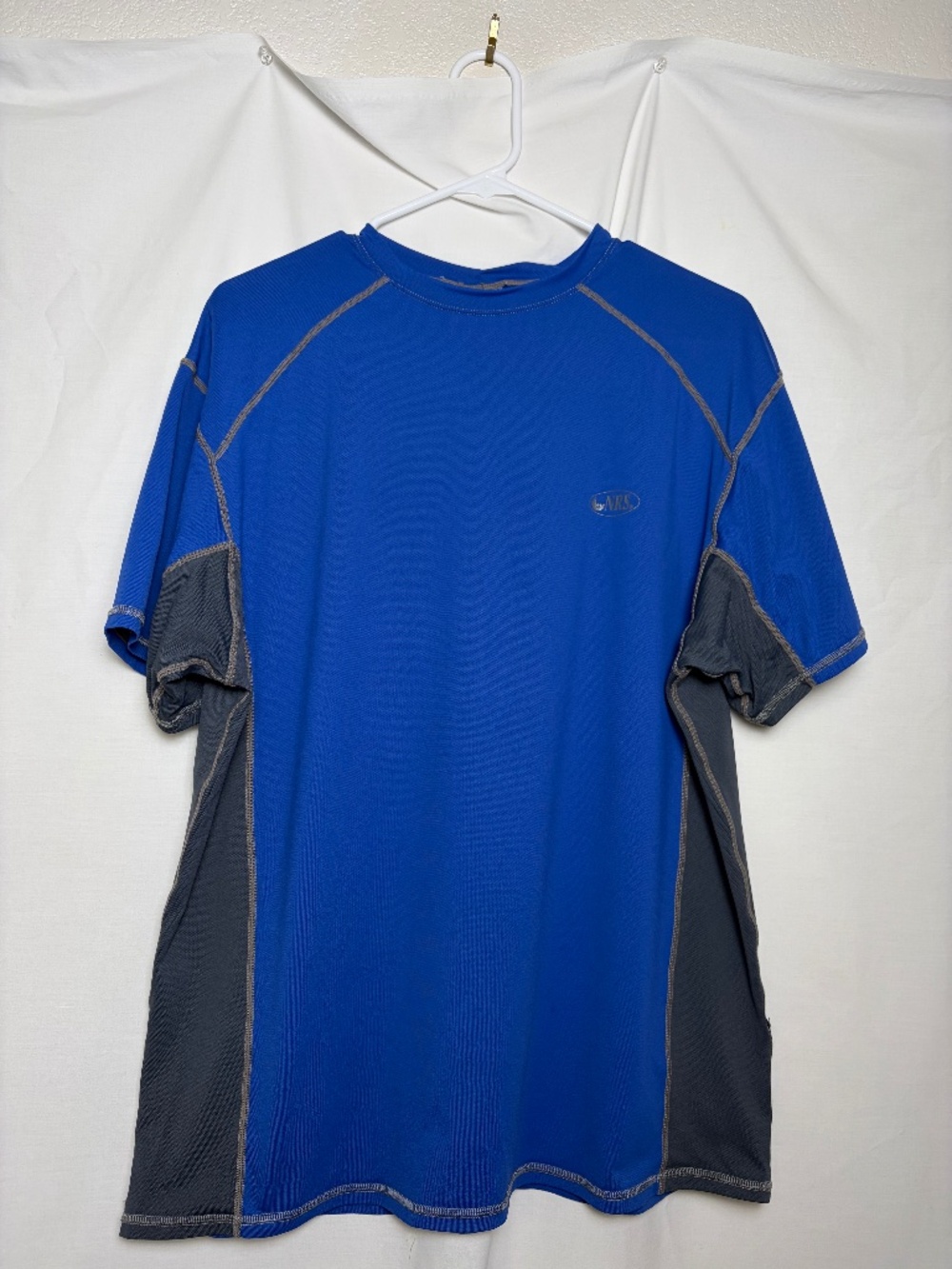 NRS Blue & Gray Rash Guard Water Shirt w/ Short Sleeves Men's L